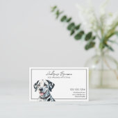 Waterverf zwart-wit Dalmatische hond lopen Visitekaartje (Staand voorkant)
