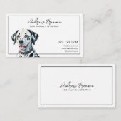 Waterverf zwart-wit Dalmatische hond lopen Visitekaartje (Voorkant / Achterkant)