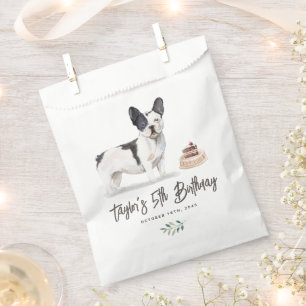 Waterverf Zwart-wit Franse Bulldog Verjaardag Bedankzakje