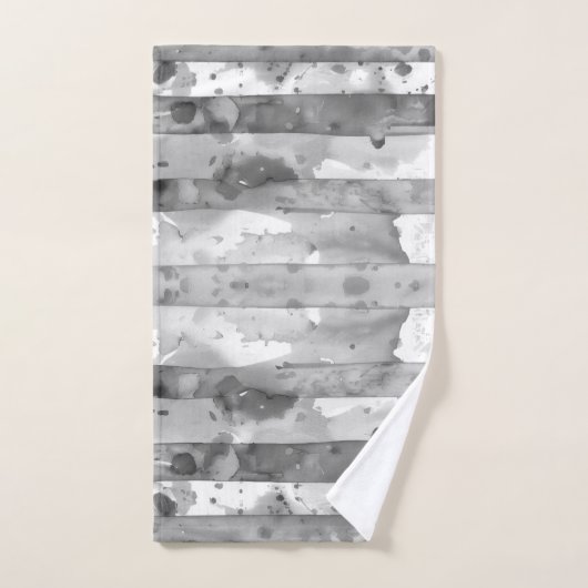 Waterverf Zwart-wit Gestreept Bad Handdoek (Handdoek)