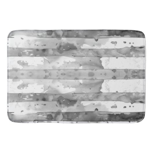 Waterverf zwart-wit gestreept badmat (Voorkant)