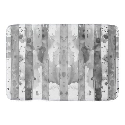 Waterverf Zwart-wit Gestreept Badmat (Voorkant)