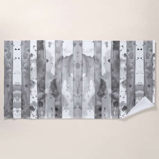 Waterverf Zwart-wit Gestreept Strandlaken (Voorkant)