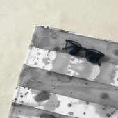 Waterverf Zwart-wit Gestreept Strandlaken (In situ)