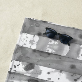 Waterverf Zwart-wit Gestreept Strandlaken