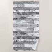 Waterverf Zwart-wit Gestreept Strandlaken (Voorkant)