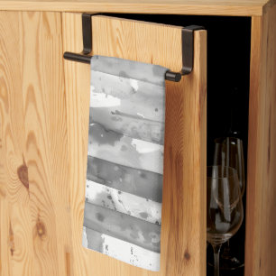 Waterverf Zwart-wit Gestreept Theedoek