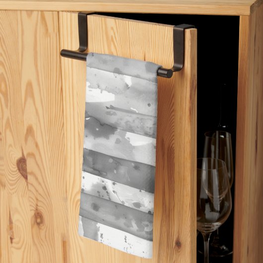 Waterverf Zwart-wit Gestreept Theedoek (Derde Gevouwen)