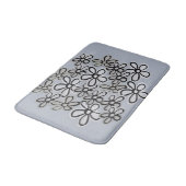 Waterverf zwart-wit madeliefjespatroon badmat (Gekanteld)