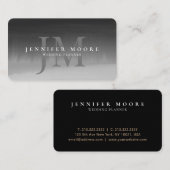 Waterverf zwart-wit monogram visitekaartje (Voorkant / Achterkant)