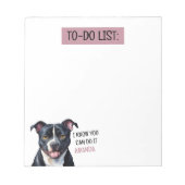 Waterverf zwart-wit pitbull to do lijst notitieblok (Voorkant)