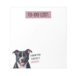 Waterverf zwart-wit pitbull to do lijst notitieblok