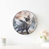 Waterverf Zwart-wit pluizige kat in Natuur Grote Klok (Huis)