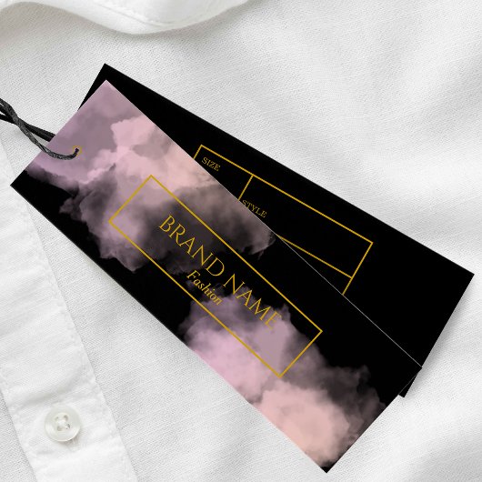 Waterverf Zwart Zakelijke Kleding Hang label | Gou Mini Visitekaartjes