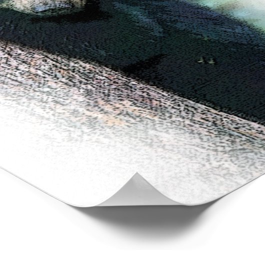 Waterverf zwarte Beer in de boomstructuur Poster (Hoek)