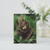 Waterverf Zwarte Beer Knuffels Dierlijke Kunst Briefkaart (Staand voorkant)