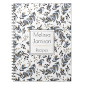 Waterverf zwarte bladzijden monogram recept | notitieboek (Voorkant)