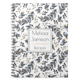 Waterverf zwarte bladzijden monogram recept | notitieboek