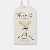 Waterverf Zwarte Boog Bruidsdouche Dankjewel Favor Cadeaulabel (Voorkant)