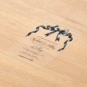 Waterverf zwarte boog coquette moderne chique brui acryl uitnodigingen (Laagn)