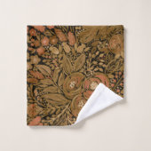 waterverf, zwarte bruine bloem, patroon zwart bad handdoek (Wasdoekje)