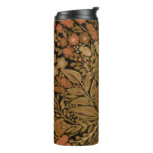 waterverf, zwarte bruine bloem, patroon zwart thermosbeker (Gedraaid links)