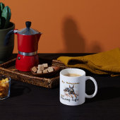 Waterverf zwarte/bruine koffie en doberman koffiemok