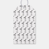 Waterverf Zwarte Coquette Strik Bruidsdouche Cadeaulabel (Achterkant)