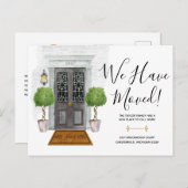 Waterverf Zwarte deur Nieuwe adresaankondiging Briefkaart (Voorkant / Achterkant)