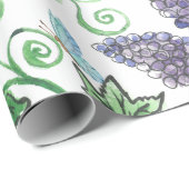 Waterverf zwarte druivenstokken cadeaupapier (Rol Hoek)