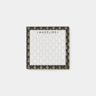 Waterverf zwarte en gouden anananassen post-it® notes