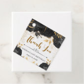 Waterverf zwarte en gouden bloemen bedankjes labels (In situ)