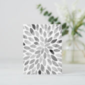 Waterverf zwarte en witte borstelslagen feestdagenkaart (Staand voorkant)