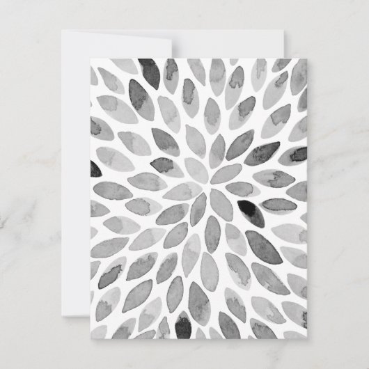 Waterverf zwarte en witte borstelslagen feestdagenkaart (Voorkant)