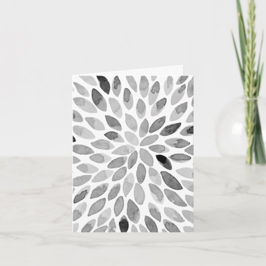 Waterverf zwarte en witte borstelslagen kaart (Voorkant)