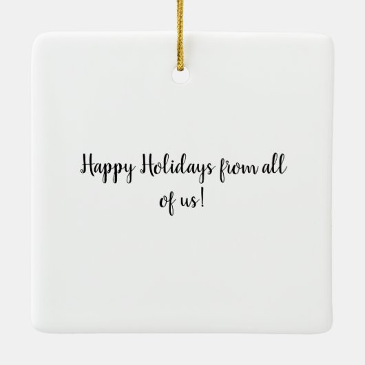 Waterverf zwarte en witte kat en poinsettia keramisch ornament (Achterkant)