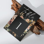 Waterverf zwarte herfst bloei boho bloemenbruiloft kaart<br><div class="desc">Waterverf bloei bloementafel Nummer in zwarte kleur voor herfst botanische tuin boho bruiloft. Neem contact met me op als je nog meer objecten nodig hebt.</div>
