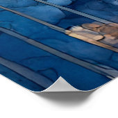 Waterverf zwarte kat in papaverveld poster (Hoek)