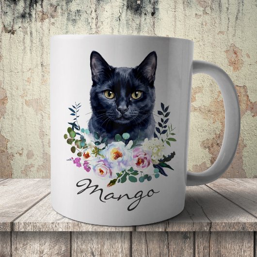 Waterverf Zwarte Kat Koffiemok