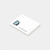 Waterverf Zwarte Kat Maan Silhouet Post-it® Notes (Schuin)