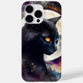WATERVERF ZWARTE KAT MET VOLLEDIGE MOON Case-Mate iPhone CASE (Achterkant)