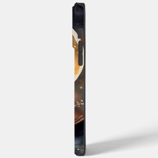 WATERVERF ZWARTE KAT MET VOLLEDIGE MOON Case-Mate iPhone CASE (Achterkant / Links)