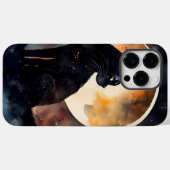  WATERVERF ZWARTE KAT MET VOLLEDIGE MOON Case-Mate iPhone CASE (Achterkant (horizontaal))