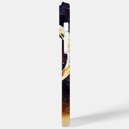  WATERVERF ZWARTE KAT MET VOLLEDIGE MOON Case-Mate iPhone CASE (Achterkant / Links)