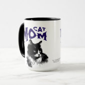 Waterverf Zwarte KAT MOEDER Personaliseer Mok (Voorkant links)