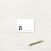 Waterverf Zwarte Kat Silhouet Gepersonaliseerde Na Post-it® Notes (Op bureau)
