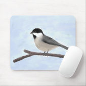 Waterverf zwarte kippen Mousepad Muismat (Met muis)