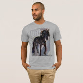 Waterverf zwarte paarden t-shirt (Voorkant volledig)