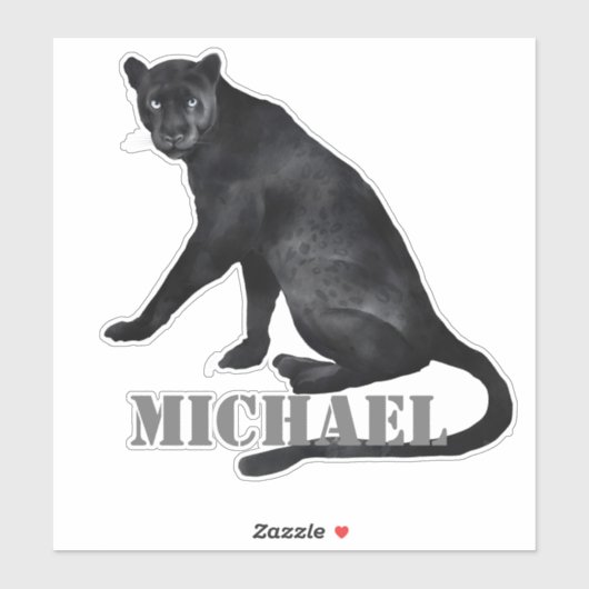 Waterverf zwarte panter leopard, speciaal aangepas sticker (Vel)