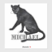 Waterverf Zwarte Panter Luipaard Gepersonaliseerd Sticker (Vel)